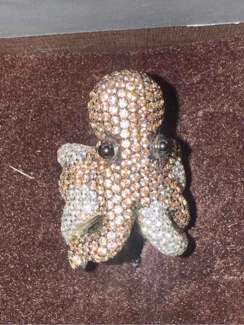 Rose Gold & Silver Octopus Ring - Crystal Pavé Statement Ring